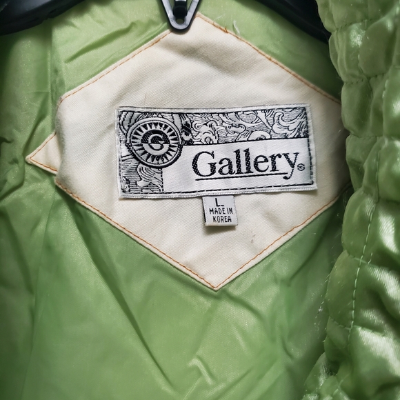 90s Farm Rio Style Puffer Jacket Cream & Gold Boho Bomber Vintage Otello Pelle - Picture 5 of 10